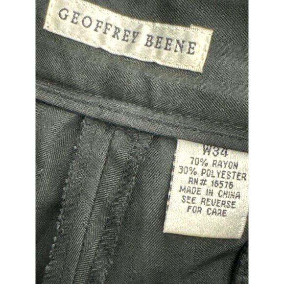 Geoffrey Beene Men Black Pleated Dressy Short Pants Size 34 - Picture 8 of 9